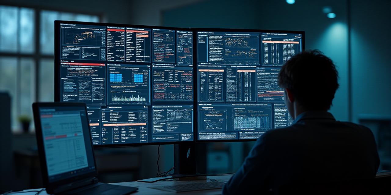 A cluttered and confusing old-fashioned business analytics dashboard with red error markers